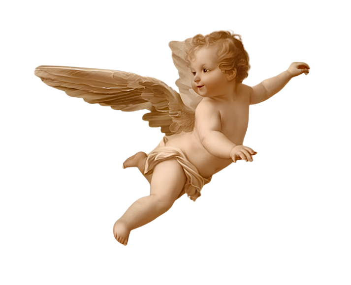 Fliegender Babyengel mit Flügeln